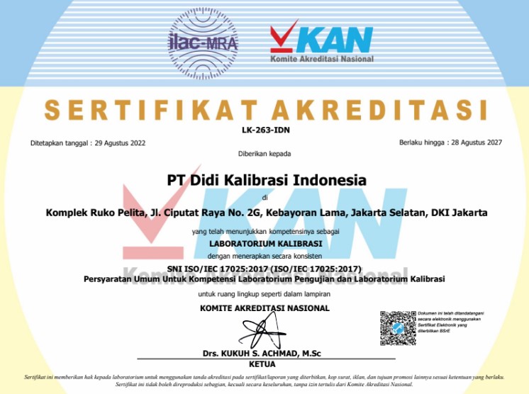 sertifikat KAN PT Didi Kalibrasi Indonesia
