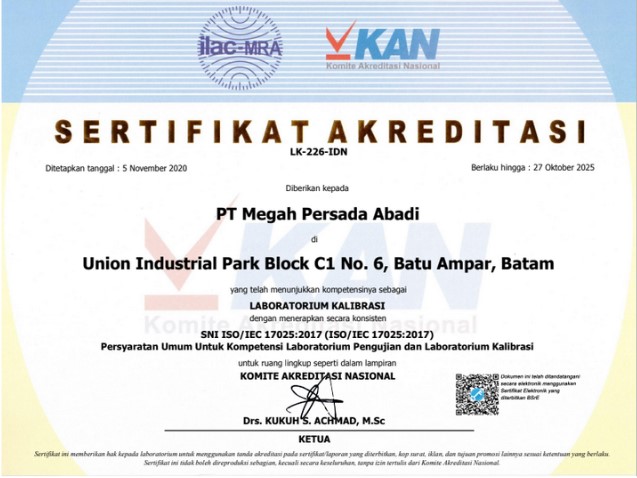 sertifikat PT Megah Persada Abadi